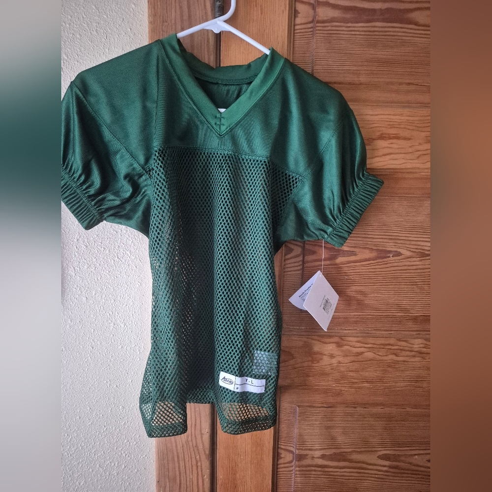 NWT Adams Green Practice Jersey Youth Large Short Sleeve Waist Length